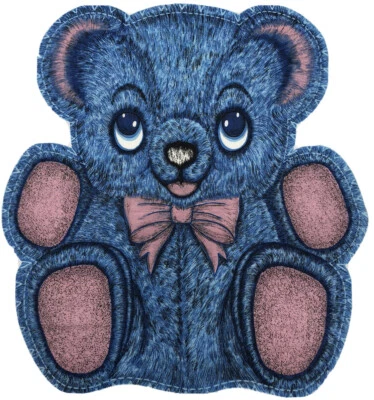 Vintage Classic Blue Bear Craft Fabric Panel Cut N Sew Pillow Toy Doll - Image 1 of 4
