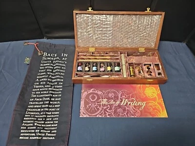 The Art of Writing Box Pens, Inks, Stamps, Wax, Booklet, Wood Box, Glass Pen NEW - Image 1 of 4