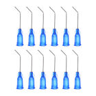 12Pcs Blunt Tip Dispensing Needles 22G 1" Bent Needle With Luer Blue