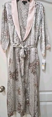 Jones New York Talla S-M Bata Larga BONITA Rosa Animal Nuevo con Etiquetas Floral Satinado 8-10 Foto 1 de 4
