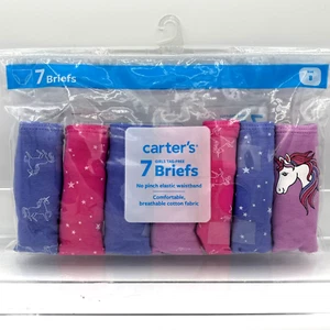 Carters Girls 7-Pack Breathable Cotton Underwear Size 8 Unicorn/Stars - Picture 1 of 4