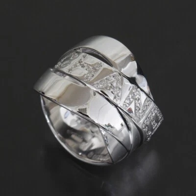 Anillo CHANEL Bordic Diamond US5.25 Oro Blanco 18K Banda Anillo E1747 Foto 1 de 4