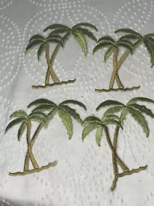 Applique ALBERO DELLE PALME lotto 4 pezzi - VERDE e MARRONE 3 1/2" - Foto 1 di 2