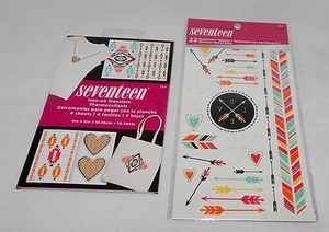 17 4 Eisen Transfers & 22 temporäre Tattoos Pfeile & Indain Art 5X - Bild 1 von 2