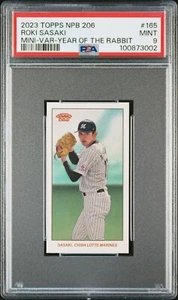 ROKI SASAKI 2023 TOPPS /99 NPB 206 165 MINI-VARIATION-YEAR OF THE RABBIT PSA 9 - Picture 1 of 2