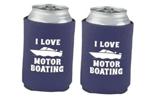 I Love Motor Boating - Can Sleeve Cooler Insulated Drink Beer Hugger Coolies - Picture 1 of 2