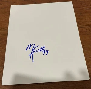 FOTO AUTÓGRAFO FIRMADO MARVIN AUSTIN 8X10 8.5X11 PAPEL BLANCO HOJA BRONCOS GIGANTE - Imagen 1 de 1
