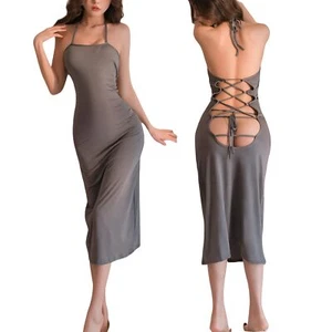 Women's Deep V Neck Halter Backless Mini Dress for Women Party Night Sexy Clu... - Picture 1 of 5