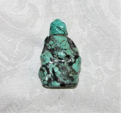 Antigua botella de tabaco turquesa china del siglo XIX Foto 1 de 4