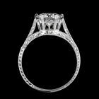 Hand Engraved Crafted Milgrain  Diamonds Antique Style Engagement Ring Setting 