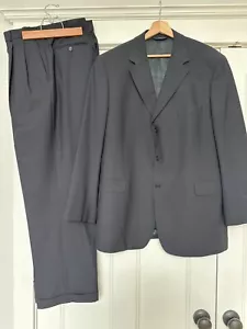 Traje elástico Brooks Brothers 346 traje de lana negro de dos piezas talla 46 pantalones 40x32 - Imagen 1 de 15