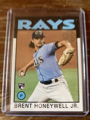 Brent Honeywell Jr. 2021 Topps Update 1986 Topps 35th Anniversary RC Tampa Rays  - Image 1 of 2