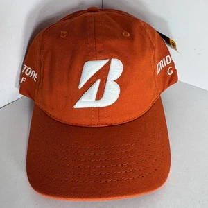 Bridgestone Golf B330 Strapback Adjustable Cap Mens White Orange New - Picture 1 of 9