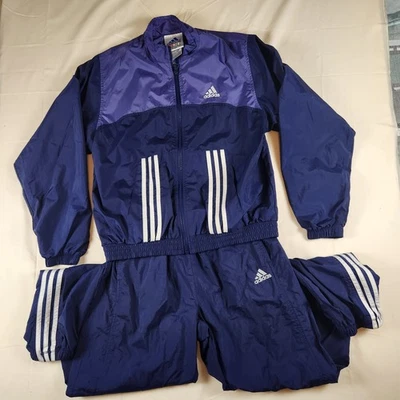 Vintage Adidas Tracksuit Women's Medium Nylon Windbreaker Jacket Pants 90s Sport - Image 1 of 4
