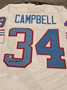 Earl Campbell Autographed/Signed Jersey Beckett White Custom Jersey - Picture 1 of 7
