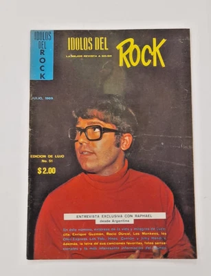 IDOLOS DEL ROCK MEXICAN MAGAZINE, No.51 JULY 1969, RAPHAEL ON COVER / HENDRIX - Image 1 of 4