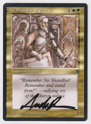 Signed Sir Shandlar of Eberyn Proof LP Legends Artist Andi Rusu MTG Magic AP! - Image 1 of 2