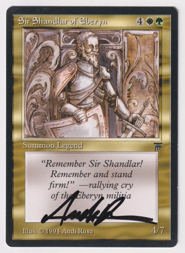 Signed Sir Shandlar of Eberyn Proof LP Legends Artist Andi Rusu MTG Magic AP! - Image 1 of 2