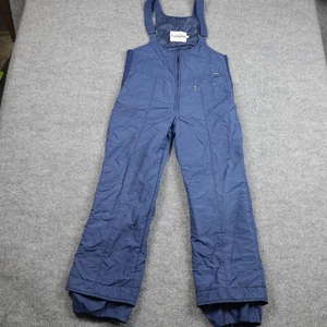 Vintage Kitzbuhel Snow Bib Pants Womens 18 Blue Insulated Ski Overalls 90s - Picture 1 of 13