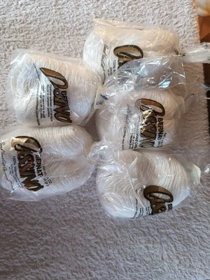 Bernat Cassino Yarn -  White - Mercerized Cotton - 50 grams. Lot Of 5  - Image 1 of 4