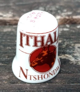 Souvenir Thimble-Ithala Ntshondwe South Africa-Ceramic-Giraffe Motif–Vintage - Picture 1 of 5