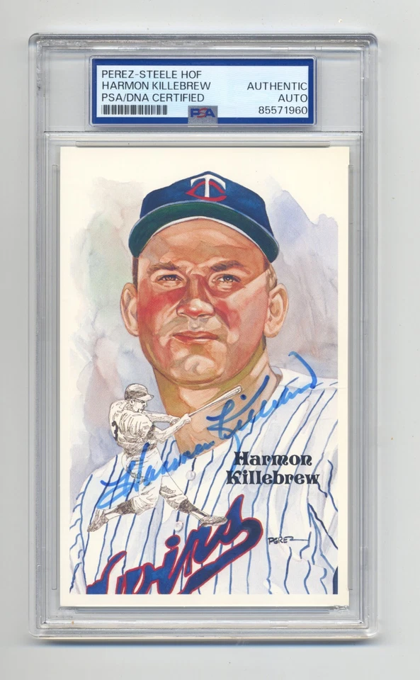TARJETA POSTAL DE PEREZ STEELE AUTOGRAFIADA DE HARMON KILLEBREW PSA/ADN LOSA Foto 1 de 1