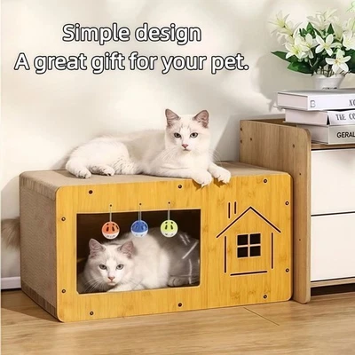 Cardboard Cat Scratching Post Wear-resistant Cat Castle Cat Bed  Pet Furniture - Image 1 of 4