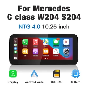 10.25" CarPlay Android Multimedia Headunit Navi for Mercedes W204 2008-2010 - Picture 1 of 14