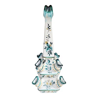 Антикварная французская фарфоровая ваза в стиле кимпера 20 века с тюльпанами ТЮЛЬПАНОВАЯ БАШНЯ - Изображение 1 из 4