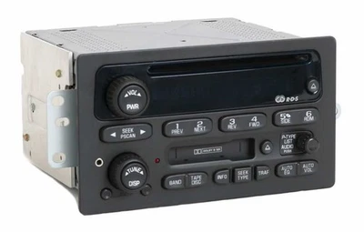 Chevy Trailblazer 2003 Radio AM FM CD Cassette Player w Aux Input - PN 15058225 - Image 1 of 4