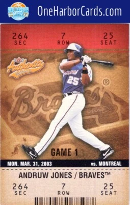 2003 Fleer Authentix Atlanta Braves #83 Andruw Jones - Image 1 of 2