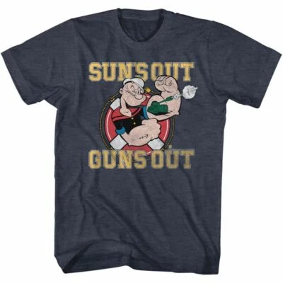 Футболка взрослая Popeye Suns Out Guns Out темно-синяя вересковая - Изображение 1 из 2