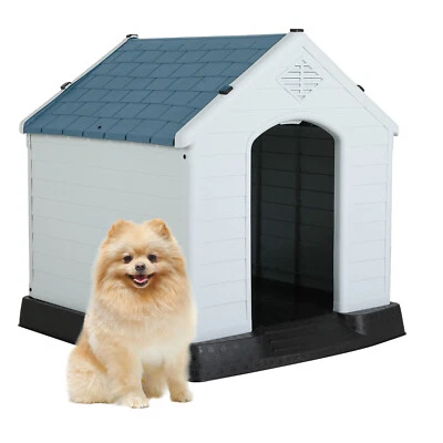 Casa para perros interior exterior perrera aislada de plástico duradero casa para perros caja para mascotas Foto 1 de 4