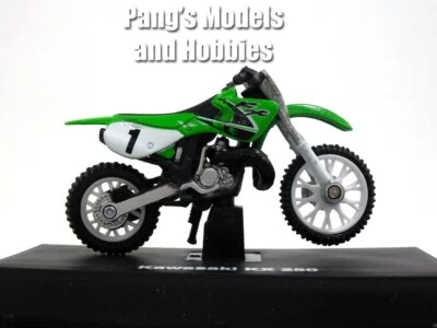 Moto de cross Kawasaki KX250 (KX-250) - Modelos de metal fundido a presión escala 1/32 de motocross Foto 1 de 2