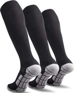 3 Pairs Men's Soccer Socks Athletic Socks Knee High Socks for Adult Youth Kids - Picture 1 of 7