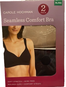 Carole Hochman Seamless Wirefree Molded Cups Comfort Bra 2-Pack - Picture 1 of 5