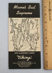 1948 Maine's Sail Supreme Viking River Boat Cruise Bath Boothbay Harbor Brochure - Picture 1 of 3