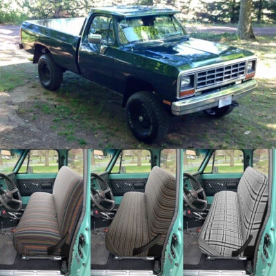 Cubiertas de asiento de banco delantero con manta de sillín de tamaño completo para Dodge Ram W100 W150 W250 Foto 1 de 4