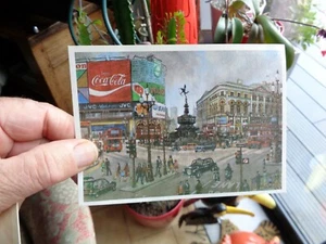 Ancienne affiche Coca Cola : Carte Postale London Piccadilly Circus +Taxi H Moss - Imagen 1 de 2