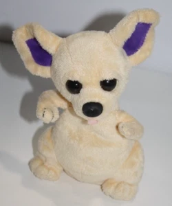 Chihuahua Dog Cream Plush 7" Small Soft Toy Purple Ears Puppy Stuffed Animal - Picture 1 of 14