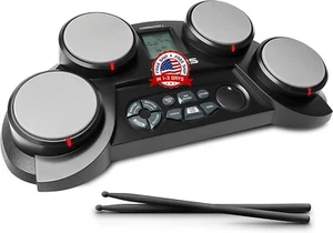 kit de batería electrónica tambor almohadillas mesa portátil de 4 almohadillas con baqueta - Imagen 1 de 8