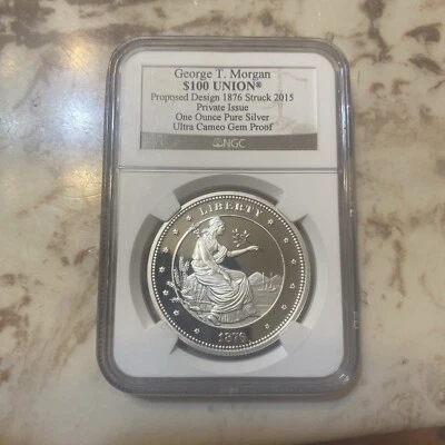 Gem PF UCAM 2013 $100 Union George T. Morgan Private Issue 1 Oz Silver NGC - Image 1 of 4