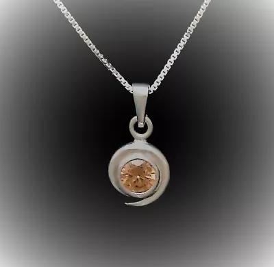 Petite Rimorchio Argento Sterling 925 Con 1 Rotondirotondo Zirconia IN - Immagine 1 di 2