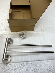 Signature Hardware Colvin 12-1/8" Double Swing Arm Brass Towel Rack 353724 - Picture 1 of 1