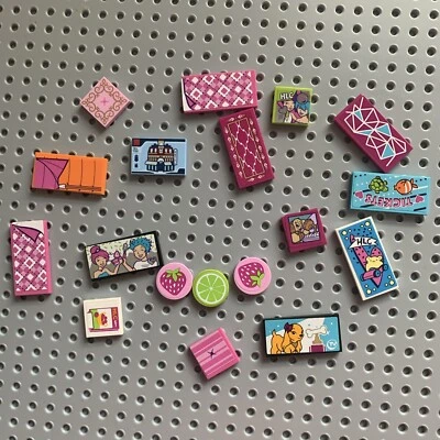 Lego Friends Tiles with stickers applied 18 pieces beds furniture decorations a - Image 1 of 4