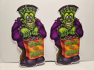 Lot of 2 Vintage Frankenstien Double Side Die Cut Halloween Decor Beistle 14" - Picture 1 of 3