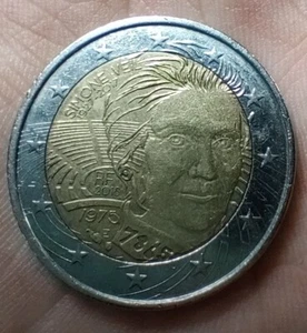 Moneta 2 EURO Simone Veil - Francia - Pezzo RARO con errore di conio - Foto 1 di 6