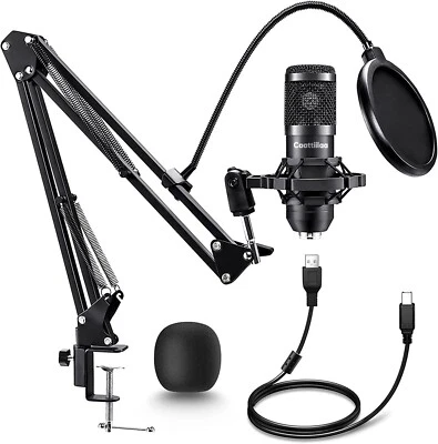 192khz/24bit Plug & Play Computer Cardioid USB Microphone w/Boom Arm - Image 1 of 4