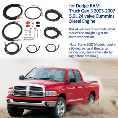 Cable de batería Fit 2003-2007 Dodge Ram Truck Gen 3 5,9 L actualización Foto 1 de 4