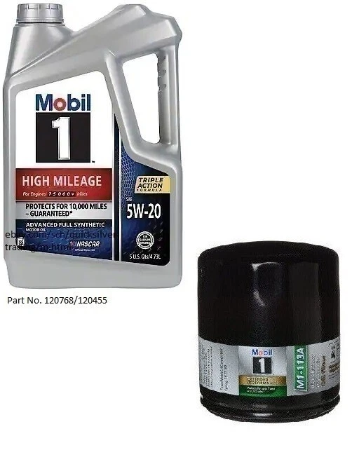 Mobil1 M1-113A Engine Oil Filter & 5 Quarts Mobil1 5W20 Full Syn. H/M Motor Oil - Imagem 1 de 1
